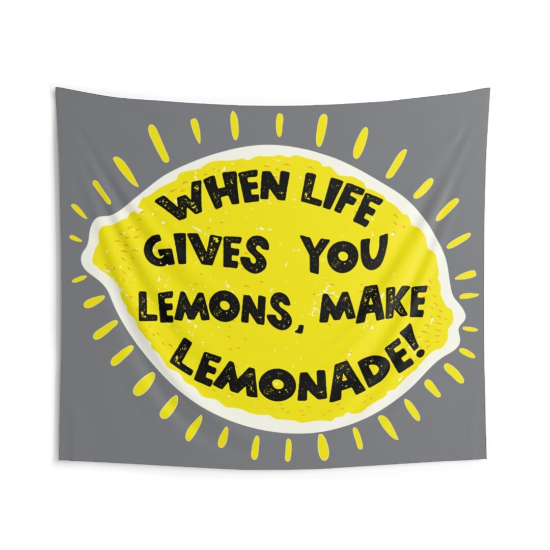 When Life Gives You Lemons Make Lemonade Wall Tapestry Hanging Banner for Classroom Decoration