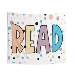 Read Wall Tapestry Hanging Banner for Classroom Decoration or Library Decor Sign