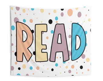 Read Wall Tapestry Hanging Banner for Classroom Decoration or Library Decor Sign