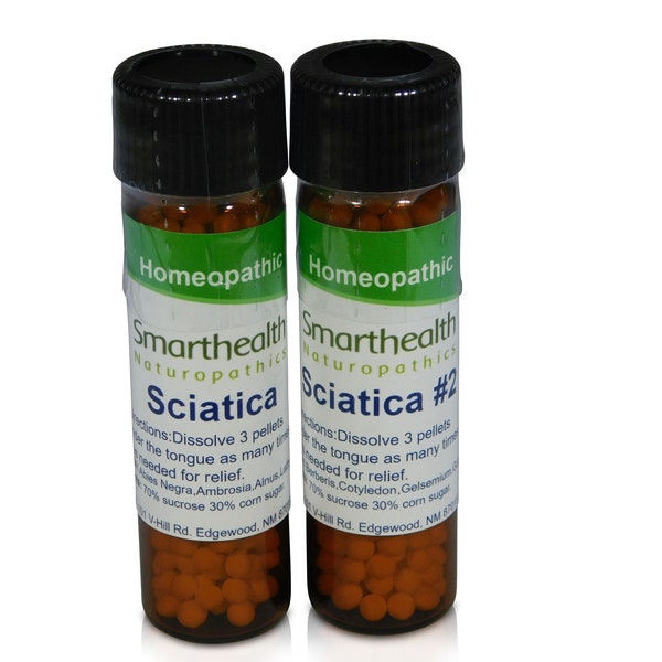2 ampollas de fórmula para la ciática. Todas las píldoras homeopáticas naturales.