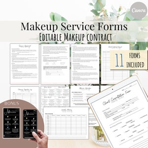 Makeup Service Contract Template - Makeup Service Form, Makeup Artist Form, MUA Contract, Freelance Makeup Artist Bridal Makeup Contract
