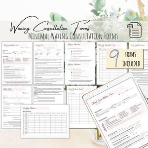 Waxing Consultation Bundle, Consent form, Waxing Aftercare, Waxing Patch Test, Digital Form, PDF