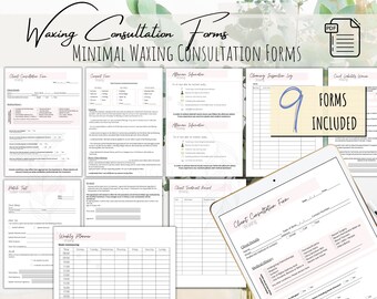 Waxing Consultation Bundle, Consent form, Waxing Aftercare, Waxing Patch Test, Digital Form, PDF