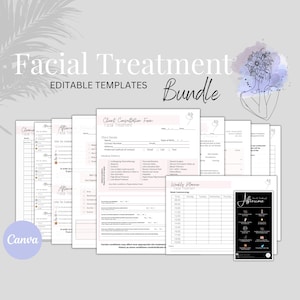 Facial Treatment Forms - Editable Esthetician Templates, Printable Skincare Consent Forms, Beauty Salon Forms, Facial Consultation Form