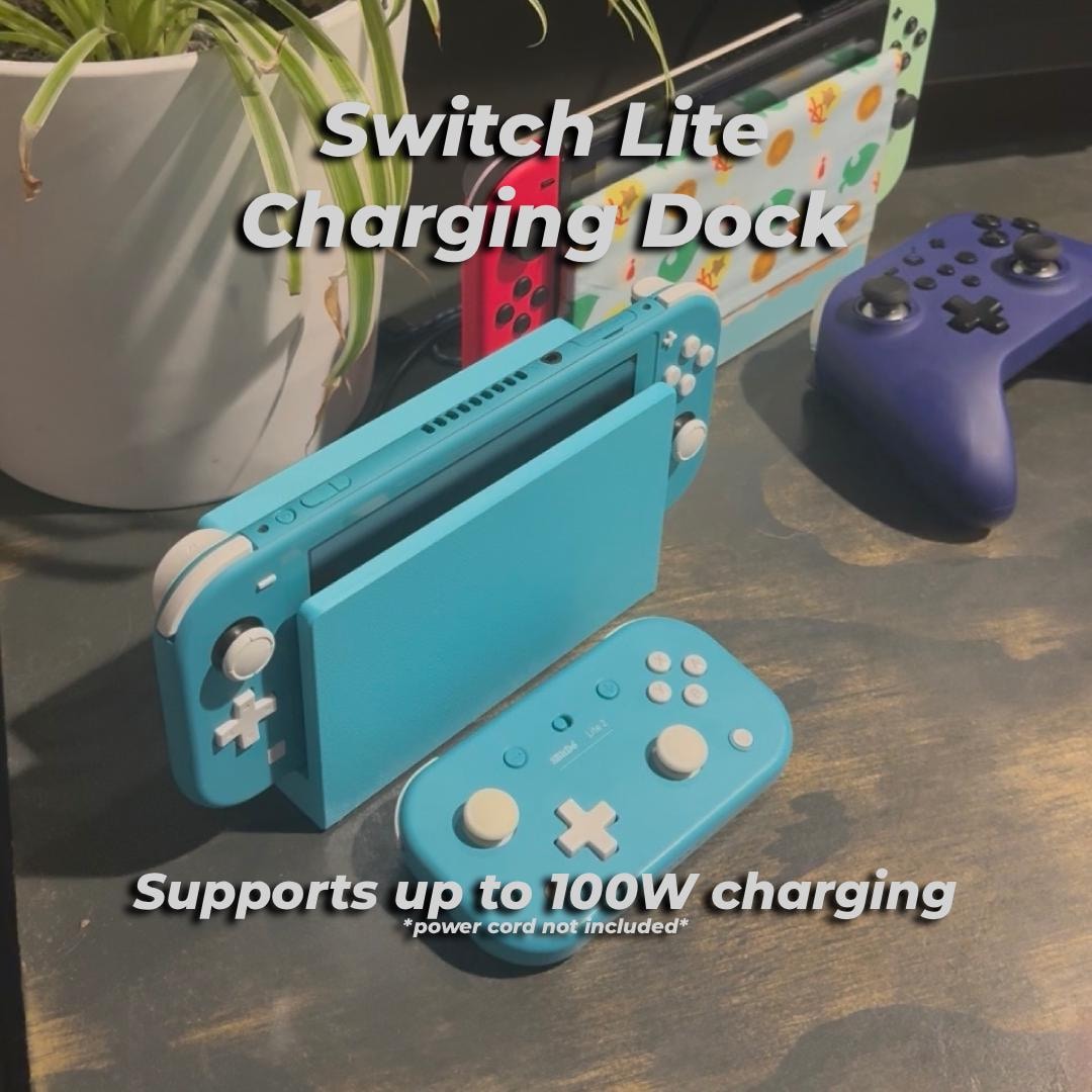 Nintendo Switch Lite Charging Dock Stand | USB-C Desktop Dock | 3D