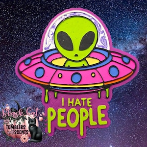 I Hate People Alien Car Freshie