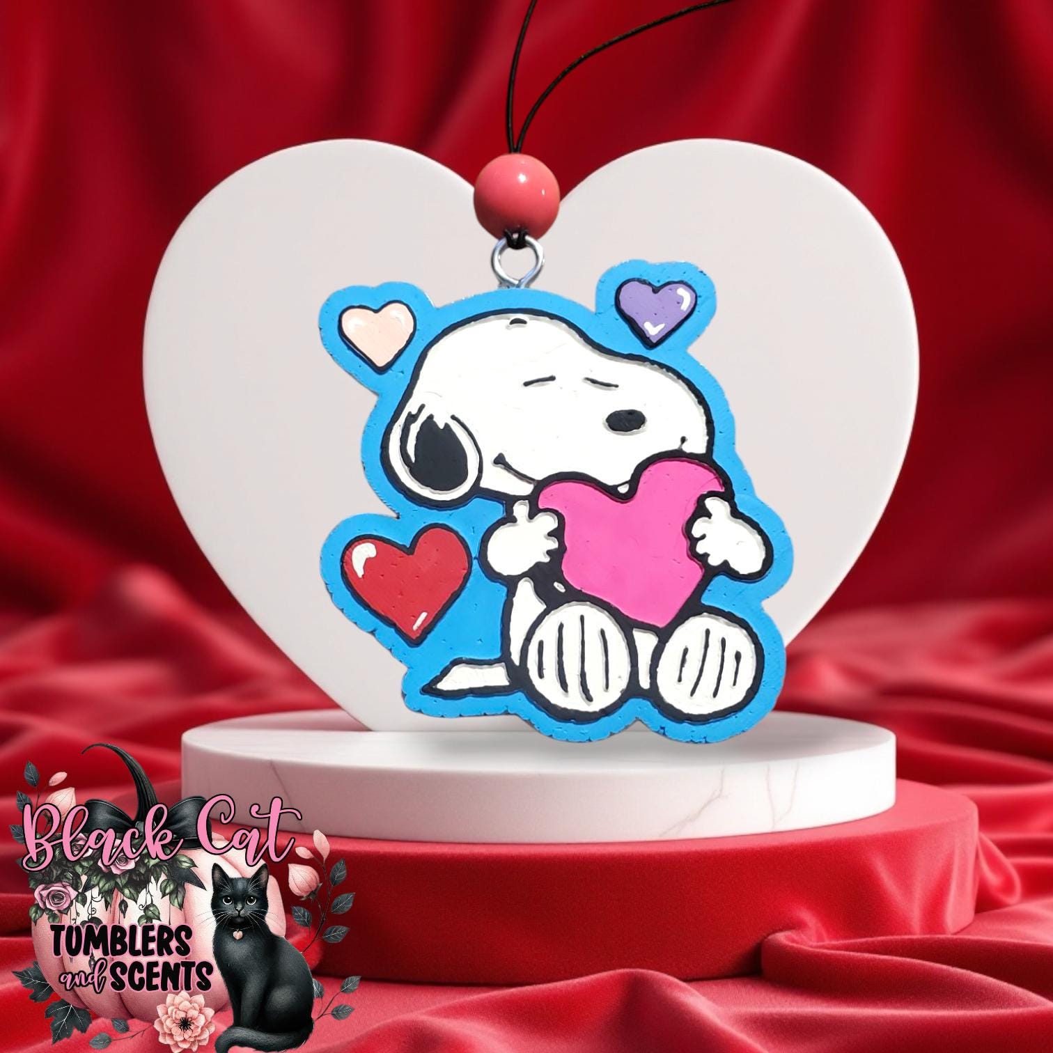 Peanuts Snoopy Car Accessories Wide Mirror 300mm monotone