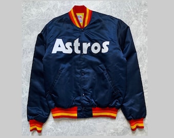 Kate Upton Astros Throwback Rainbow Fleece Baseball Varsity 