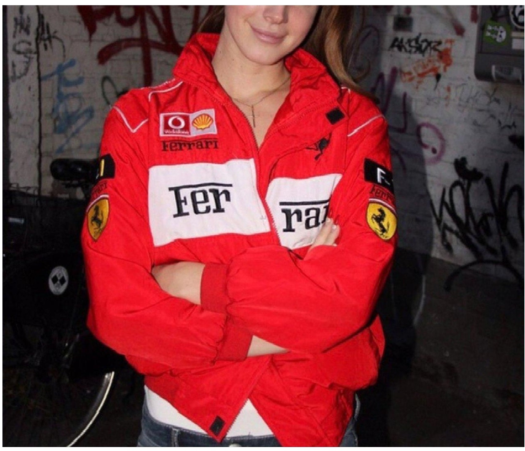 CHAQUETA CHAMARRA EN TELA ROMPEVIENTOS PARA HOMBRE MOTOCICLISTA FERRARI  GENERICO