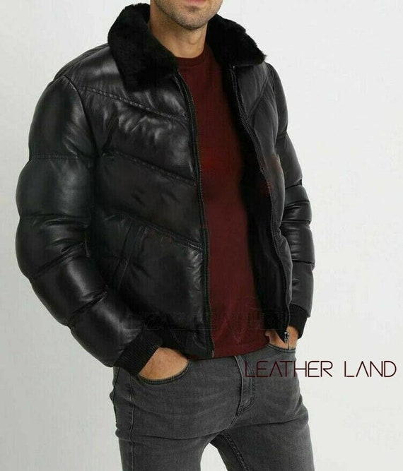 Leather quilted clearance coat