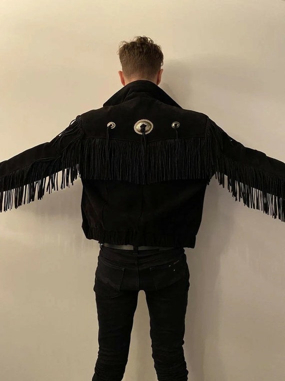 Tassel black cheap jacket