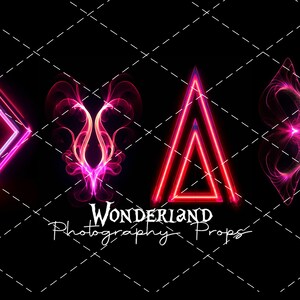 PINK NEON Effect - Collection II - Digital Photography Backdrop - Jpeg Files