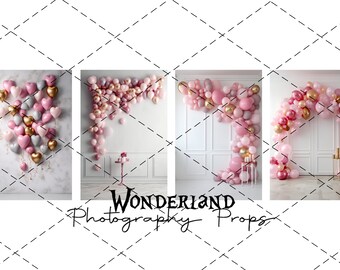 MOTHER'S DAY ROOM Balloons - Collection I- Digital Photography Backdrop - Jpeg Files