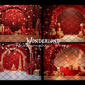RED CHRISTMAS - Collection I - Digital Photography Backdrop - Jpeg Files