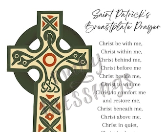 Saint Patrick&#39;s Breastplate Prayer | Catholic Christian Religious Saint Patrick&#39;s Day Art Print