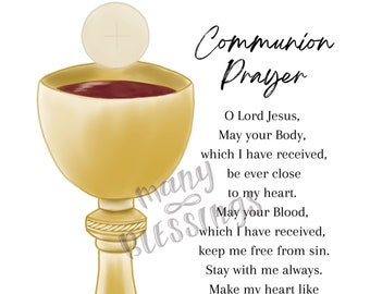 Communion Prayer | Catholic Christian Religious Art Print