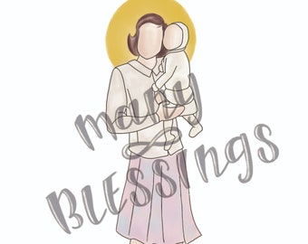 Impresión artística de Santa Gianna Beretta Molla / Santa católica