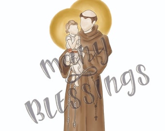 San Antonio de Padua / Impresión artística de santo católico