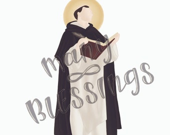 Saint Thomas Aquinas | Catholic Saint Art Print