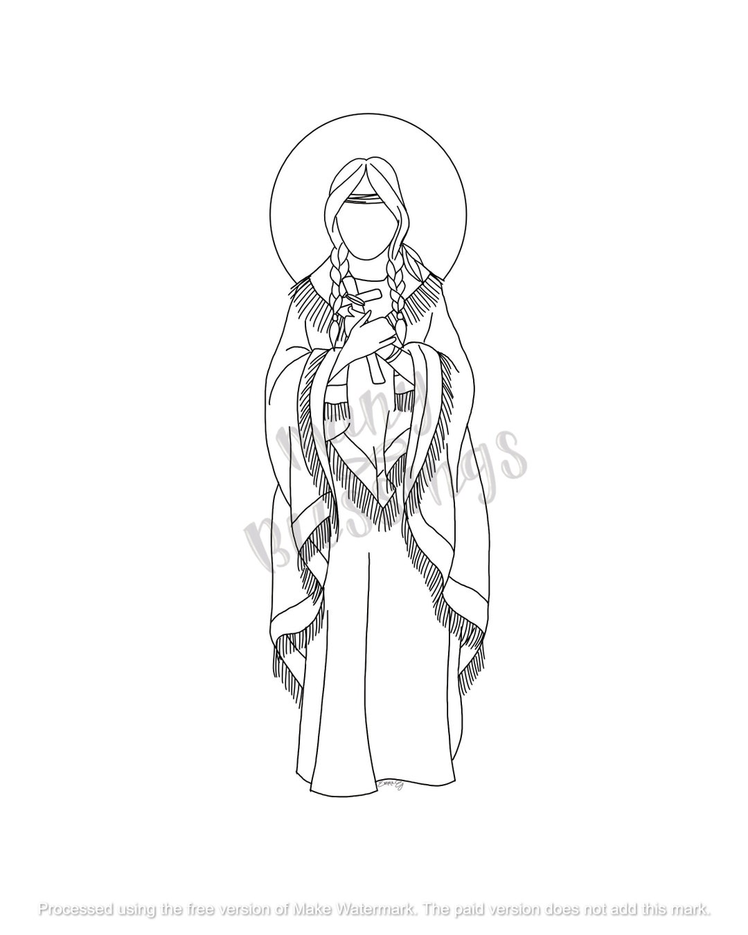 Saint Kateri Tekakwitha Coloring Page - Etsy