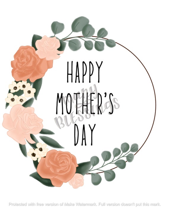 Happy Mother's Day Catholic Christian Art Print - Etsy