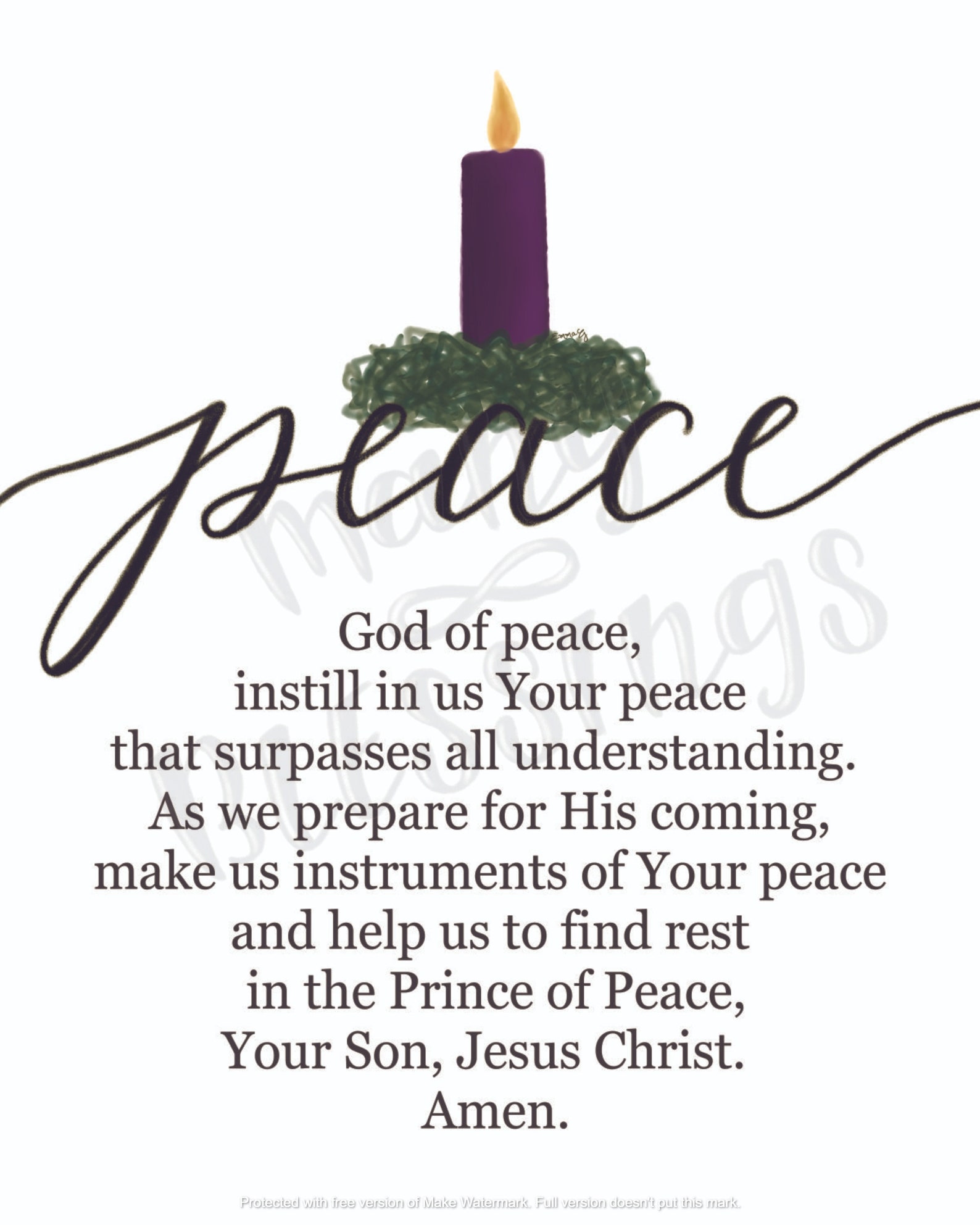 Advent Wreath Prayers Four Print Bundle Catholic Christian Etsy
