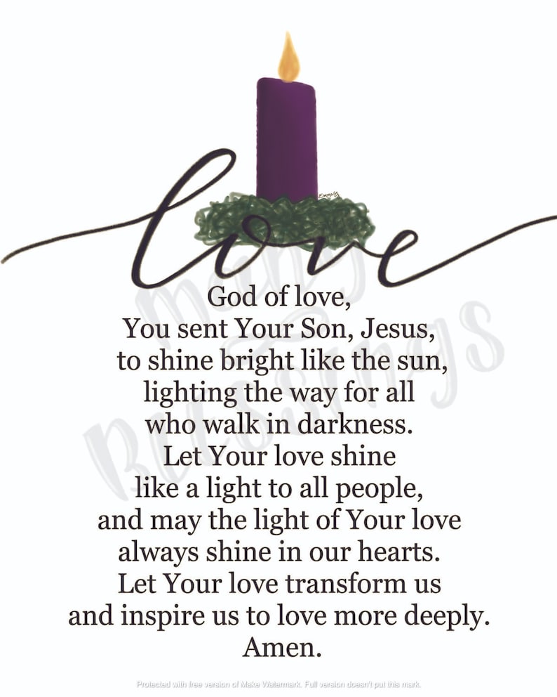 Advent Wreath Prayers Four Print Bundle Catholic Christian Etsy