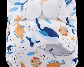 Pañal de baño | Velcro | Animales marinos