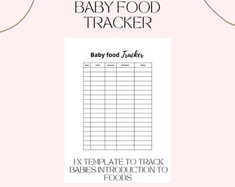 Baby food tracker