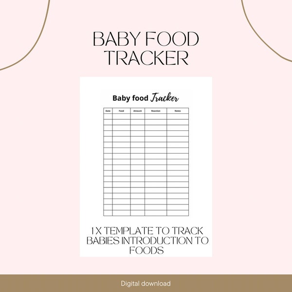 Baby food tracker