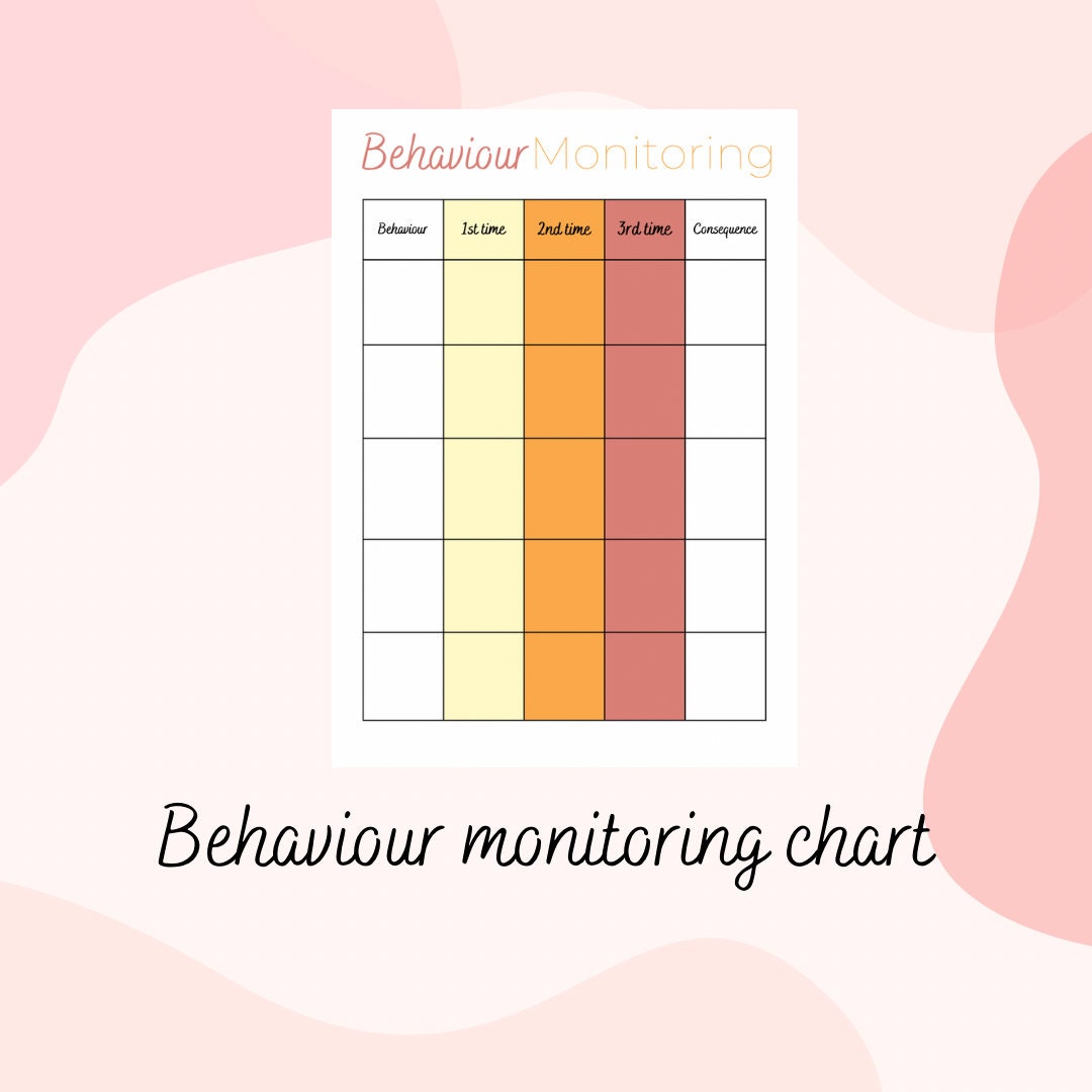 Behaviour monitoring chart etsy