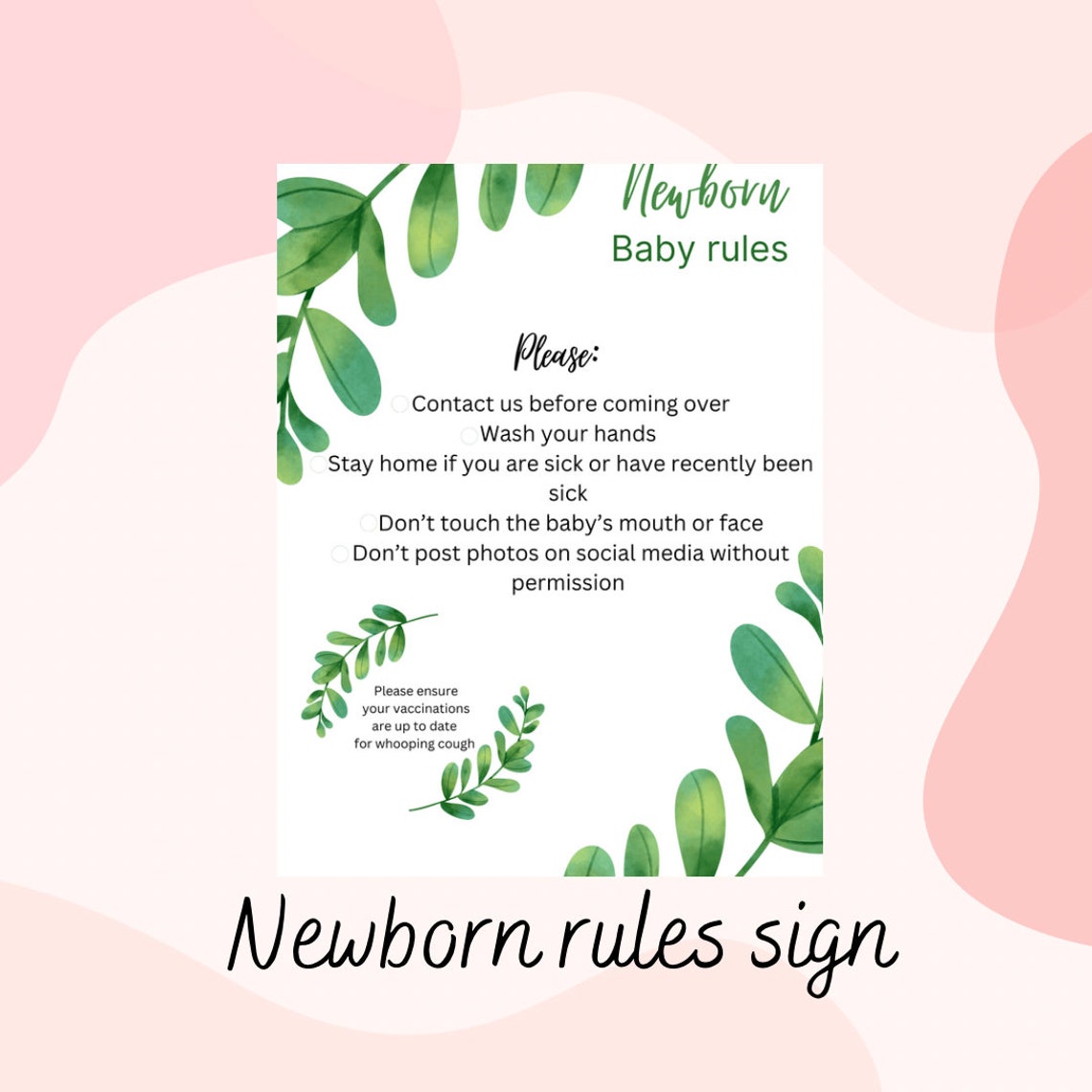 Newborn Rules.pdf Newborn Visitor Rules Bundle - Etsy