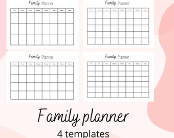 Weekly Family Planner Printable Family Weekly Schedule Daily Organizer ...
