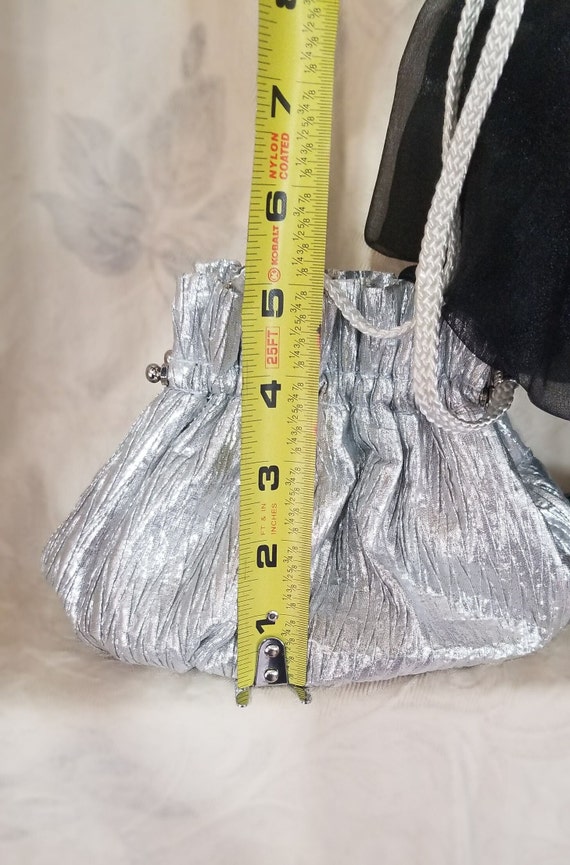 Silver Money Pouch Style Evening Bag - image 7