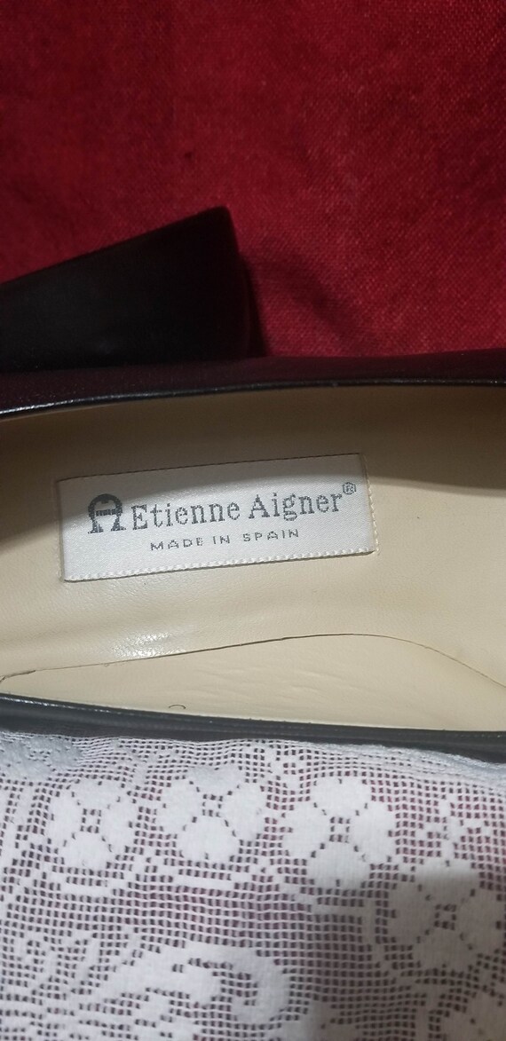 Etienne Aigner Classic Black Leather Pumps - image 5