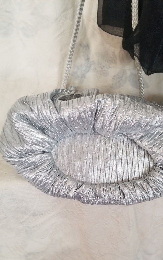 Silver Money Pouch Style Evening Bag - image 5