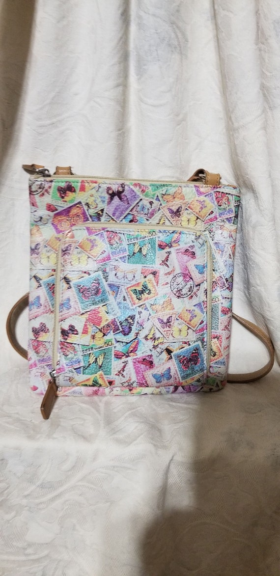 Fossil Crossbody Leather Bag From the Butterfly Stamp Collection