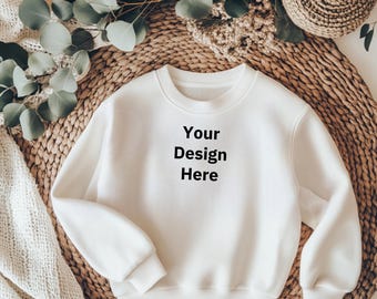 Maqueta de sudadera bohemia para niños: diseño plano neutro (descarga digital)