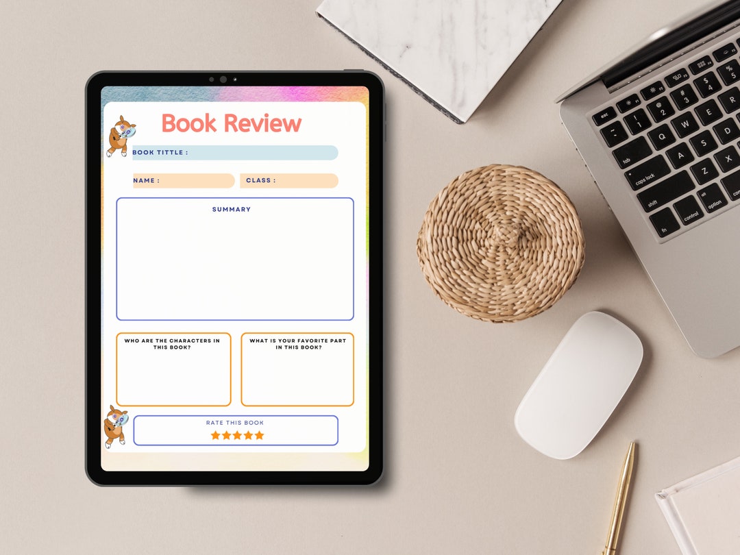 Review Book Review Template/ Book Review Template Pdf/ Etsy