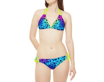 Ensemble de bikini à bretelles imprimé animal / Maillot de bain pour l'été / Maillots de bain / Cadeau pour mère / Cadeau pour la mariée / Cadeau pour amie / Cadeau pour elle