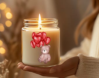 Maqueta de vela de soja: Vela personalizada, vidrio de 9 oz (descarga digital)