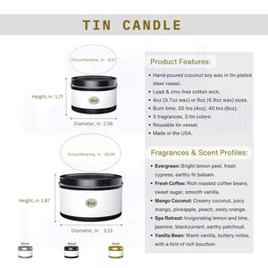 Vela de lata Mockup I Velas de lata I Gráfico de lata I Vela de maquete I Tabela de tamanhos de velas I Vela de coco perfumada I Tabela de rótulos de velas de lata I Coco