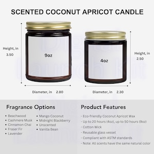 Vela de Damasco de Coco, Guia de Tamanhos de Velas a Granel I Velas de Damasco I Velas de Soja I Tabela de Tamanhos de Velas Âmbar I Modelo I Tabela de Velas de Damasco