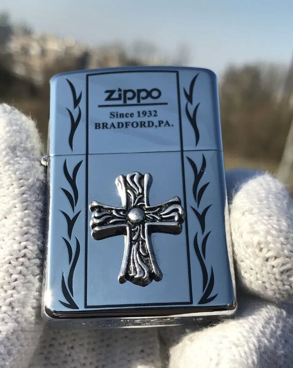Holy Cross Silver Engraved Laser Printed Lighter Etsy