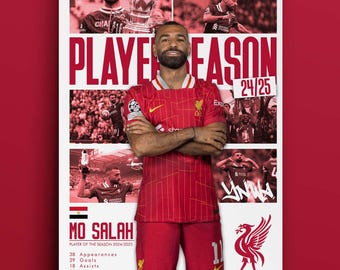 Mo Salah Liverpool FC Poster: Egyptian King Soccer Art (Digital Download)