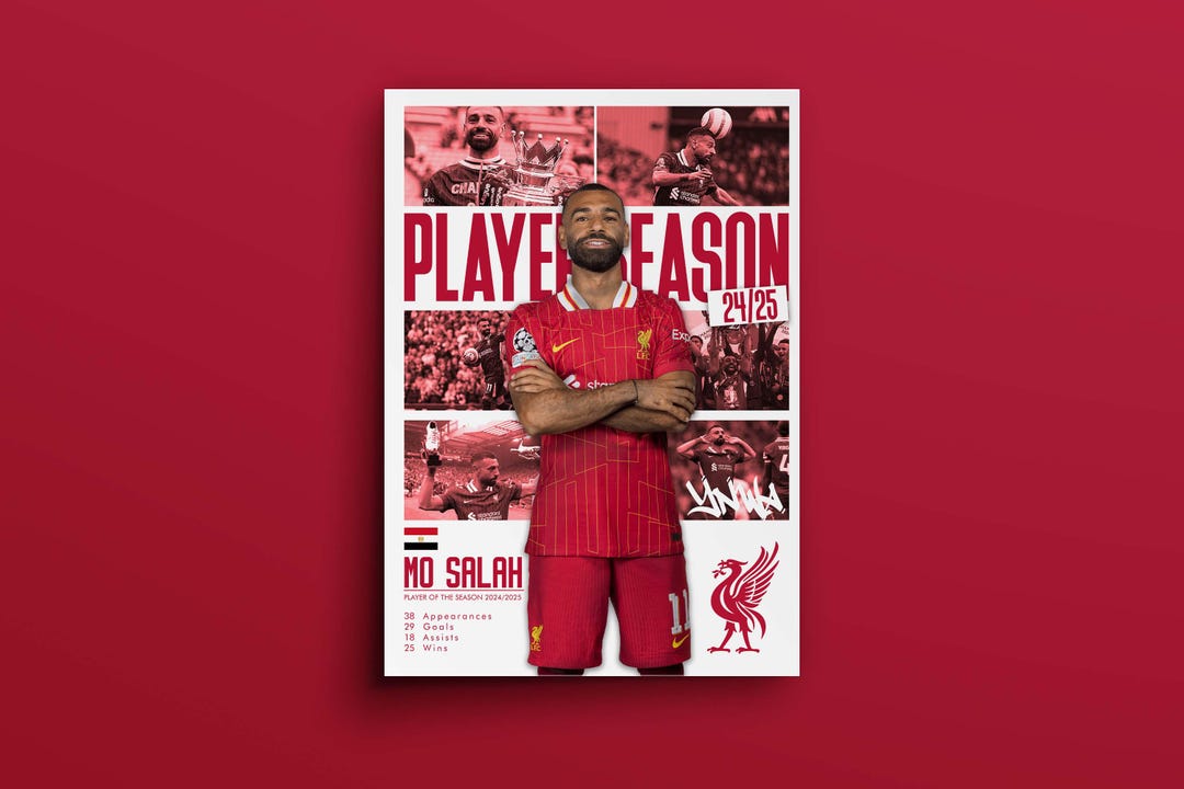モハメド・サラー リバプールFC ポスター：エジプト王サッカーアート