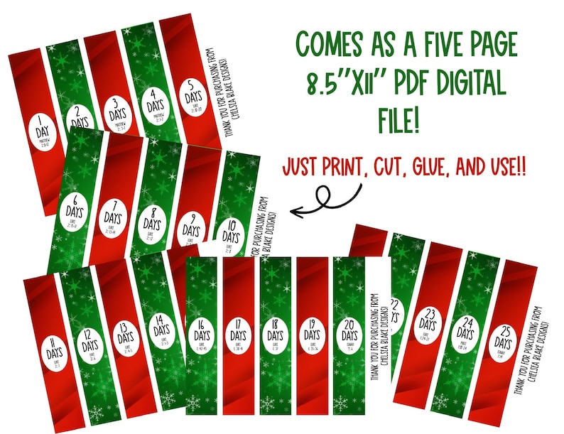Christmas Countdown Chain, Christmas Scripture Countdown, Christian ...
