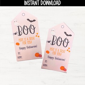 Etiquetas de Halloween. Etiquetas de presente para o Halloween. BOO Aqui está uma etiqueta de presente de Halloween para você. PDF para impressão. Download instantâneo.