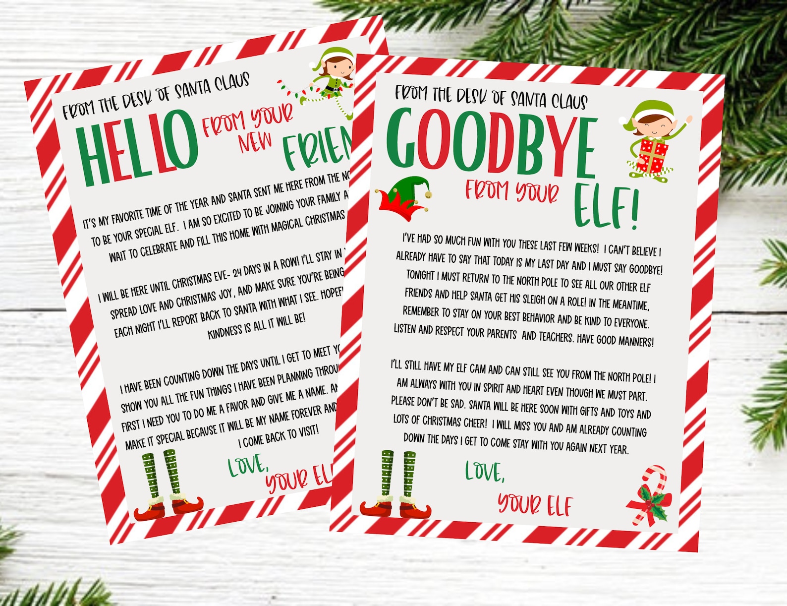 Elf Letter Set, Hello Letter From Elf, First Time New Elf Letter, Good ...