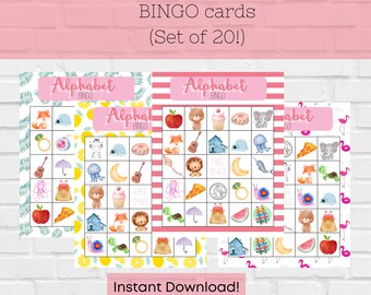 Alphabet Themed Bingo Cards | Instant Download | Back to School Bingo | Letter Sound Activities | Home School | Classroom Bingo | Games